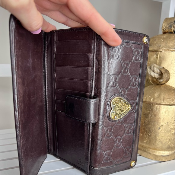100% authentic Authentic Gucci GG Dark Brown Long Wallet - Picture 11 of 12